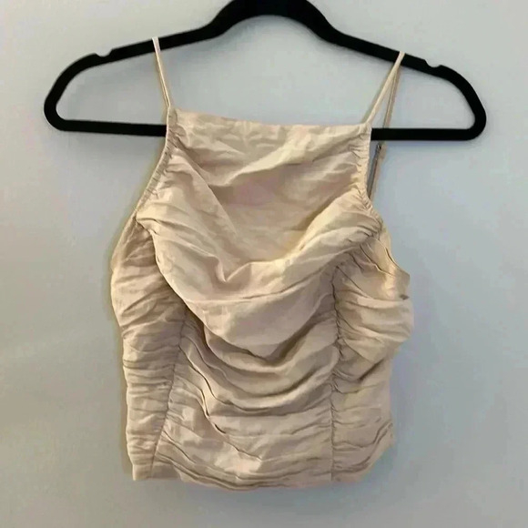 Petal & Pup Pink Women’s Rouche Cropped Crop Top Tank Size S - Picture 1 of 7